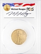 2021 $10 Gold Eagle - Type 1 First Day of Issue Michael Reagan MS70