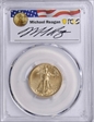 2021 $10 Gold Eagle - Type 2 First Day of Issue Michael Reagan MS70