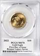 2022 $10 Gold Eagle First Day of Issue Michael Reagan MS70