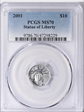 2001 $10 Statue of Liberty MS70