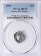 2002 $10 Statue of Liberty MS70
