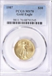 1987 $10 Gold Eagle MS70