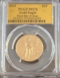 2024 $25 Gold Eagle First Day of Issue MS70
