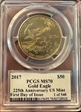 2017 $50 Gold Eagle First Day of Issue Moy 1 of 540 MS70