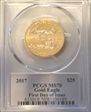 2017 $25 Gold Eagle First Day of Issue Cleveland Black Freedom MS70
