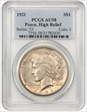 1921 $1 High Relief, Peace AU58