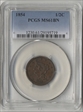 1854 1/2C MS61BN