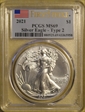 2021 $1 Silver Eagle - Type 2 First Strike MS69