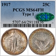 1917 25C Type 1 MS64FH