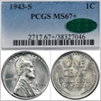 1943-S 1C MS67+