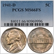1941-D 5C MS66FS