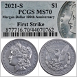 2021-S $1 Morgan Dollar 100th Anniversary First Strike MS70