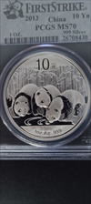 2013 10 Yn Panda Silver First Strike MS70