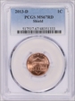 2013-D 1C Shield MS67RD