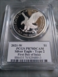 2021-W  $1 Silver Eagle - Type 2 First Day of Issue PR70DCAM