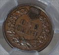 1864 1C L on Ribbon AU53BN
