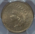 1860 1C Pointed Bust MS62