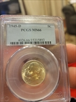 1945-D 5C MS66