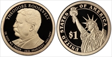 2013-S $1 Theodore Roosevelt First Strike PR70DCAM