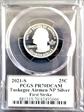 2021-S 25C Tuskegee Airmen NP Silver First Strike Cleveland Eagle with Sun PR70DCAM