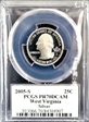 2005-S 25C West Virginia Silver PR70DCAM