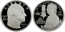 2024-S 25C Dr. Mary Edwards Walker Silver First Strike PR70DCAM
