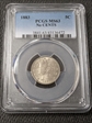 1883 5C No CENTS MS63