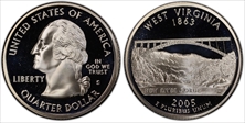 2005-S 25C West Virginia Silver PR69DCAM