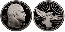 2022-S 25C Maya Angelou First Strike PR70DCAM