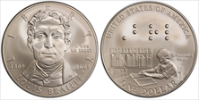 2009-P $1 Louis Braille MS70