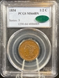 1854 1/2C MS64BN