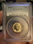 1943-S 5C MS65
