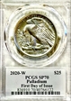 2020-W $25 Palladium First Day of Issue Moy UHR Signature SP70