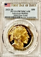 2021-W $50 American Buffalo .9999 Fine Gold First Day of Issue PR70DCAM