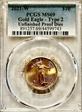 2021-W $10 Gold Eagle - Type 2 Unfinished Proof Dies MS69