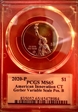 2020-P $1 American Innovation CT Gerber Variable Scale Pos. B MS65