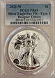 2021-W $1 Silver Eagle Rev PR - Type 1 Designer Edition PR69