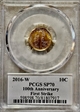 2016-W 10C Mercury Dime Gold 100th Anniversary First Strike Label SP70