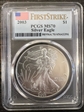 2003 $1 Silver Eagle First Strike MS70