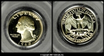 1968-S 25C PR68DCAM