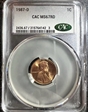 1987-D 1C MS67RD CACG