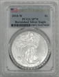 2018-W $1 Burnished Silver Eagle First Day of Issue SP70