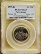 1999-D 25C New Jersey MS65