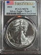 2021 $1 Silver Eagle - Type 2 First Strike MS70