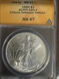 1999 $1 Silver Eagle (20) MS67