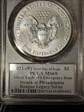 2021-(P) $1 Silver Eagle -T1 Emergency Issue Struck at Philadelphia FDI Michael Reagan MS69
