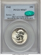 1942 25C MS67