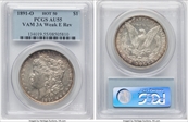 1891-O $1 VAM 3A Weak E Rev AU55