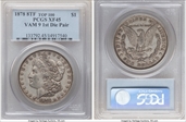 1878 8TF $1 VAM 9, First Die Pair XF45