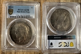 1921 $1 High Relief, Peace AU58
